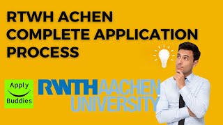 How to apply to RWTH Aachen University Complete Application Prcoess [upl. by Sateia]