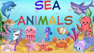 Sea Animals for kids  Aquatic Animals Names and videos English Vocabulary [upl. by Elwina]