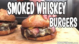 SMOKED WHISKEY CHEESE BURGERS by the BBQ Pit Boys [upl. by Soni]