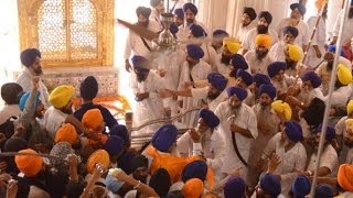 Sikh groups clash in Golden Temple [upl. by Hasen519]