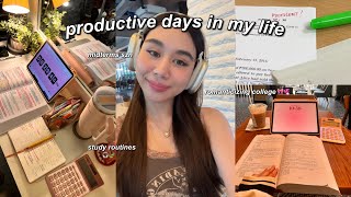 STUDY VLOG  waking up at 8AM midterms accountancy student 🐯✨ [upl. by Ilarrold]