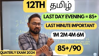 12th TamilLast day evening85 Confirm  Last minute questionsquaterly exam 2024 [upl. by Gaudette]