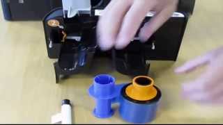 Fargo DTC4500e ID Card Printer  How to Load Ribbons [upl. by Geraldina]