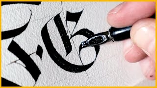 How To Write Fraktur Calligraphy Alphabet With A Dip Pen [upl. by Nibuz]