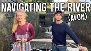 Taking our NARROWBOAT down the RIVER AVON our first time on a river  BOATLIFE [upl. by Sudaorb]