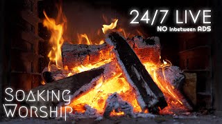 24 Hours of Christian Music to CALM Your Soul  Peaceful Music with Crackling Fire [upl. by Norrie493]