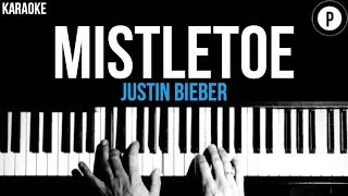 Justin Bieber  Mistletoe Karaoke SLOWER Acoustic Piano Instrumental Cover Lyrics [upl. by Leggett]