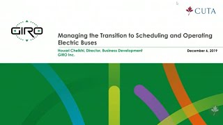 Managing the Transition to Scheduling and Operating Electric Buses  GIRO [upl. by Albertson]