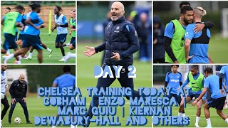 Chelsea Training Today At Cobham  Enzo Maresca  Marc Guiu  Kiernan DewsburyHall And Others [upl. by Chenee991]