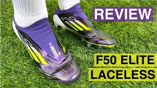 SIMPLY NOT AS GOOD  Adidas F50 Elite Laceless  Review  On Feet [upl. by Monty]