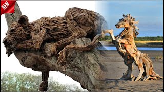 Driftwood animal Sculptures  Scrap Wood Wall Décor and Scrap Wood Wall Art Ideas  Art of Craft [upl. by Selwyn]