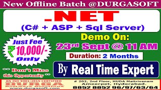 NET C  ASP  Sql Server Offline Training  DURGASOFT [upl. by Nogas]