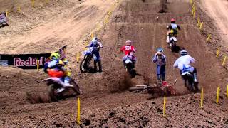 Hangtown 450 Moto 1 Nicoletti and Short Crash [upl. by Annad55]