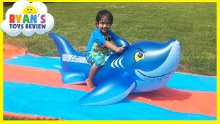 Water Slide for Kids with Giant Shark H2O Go Inflatable Toys [upl. by Fougere]