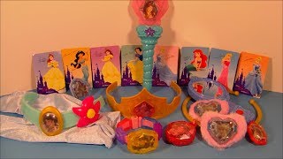 2008 WALT DISNEYS PRINCESS SET OF 8 DRESS UP McDONALDS HAPPY MEAL COLLECTION VIDEO REVIEW [upl. by Nevag]