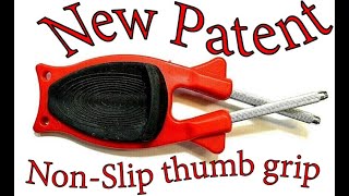 New Patent Block Knife Sharpener demonstration with reviews from gun show customers [upl. by Rudiger]