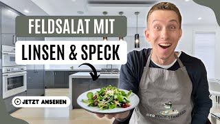 Feldsalat mit Linsen und Speck  Gesund herzhaft und unglaublich lecker 😍🔥 [upl. by Swords665]