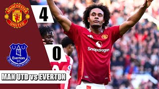 MANCHESTER UNITED 4  0 EVERTON  FULL HIGHLIGHT All Goals Zirkzee Rashford Amorim [upl. by Nerrej]