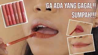 SWATCHES WARNA BARU Wardah Velvet Lip Mousse New Shades [upl. by Annaid]