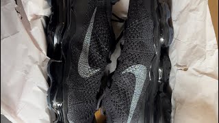 Nike Air Vapormax Flyknit 23 Triple Black Unboxing Review [upl. by Lyndes630]