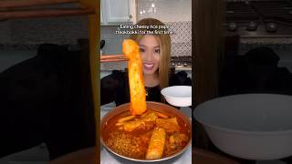 First time trying cheesy rice paper tteokbokki shorts viral mukbang [upl. by Chapnick]