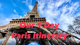 Our 1 Day Paris Itinerary  Louvre Museum  Eiffel Tower  Arc de Triomphe  Vedettes de Paris [upl. by Adolphus]