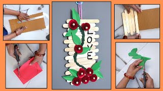 Best Wall Hanging Craft IdeasBeautiful Wall Hanging With Icecream SticksDiwali Home Decor [upl. by Bail958]