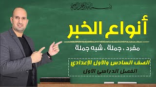 أنواع الخبر للصف السادس الابتدائي و للصف الأول الإعدادي [upl. by Nelyag470]