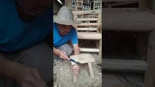 I make wooden stools Folk craftsmanship Woodworking Mortise and tenon joint technology Purel [upl. by Nyvlem]