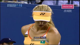 Elena Dementieva v Lindsay Davenport 2005 USO QF highlights [upl. by Erodeht]