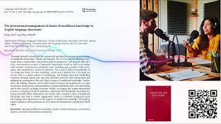 The interactional management of claims of insufficient knowledge in English language classrooms [upl. by Bland]