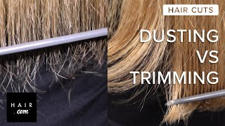 How To Get Rid Of Split Ends — Dusting Vs Trimming  Haircom [upl. by Tanitansy]