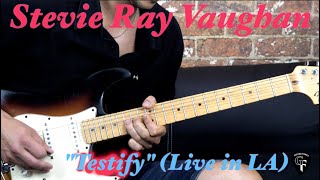 Stevie Ray Vaughan  quotTestifyquot Excerpt  Blues Guitar Lesson wTabs [upl. by Pergrim]