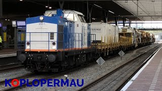 Volkerrail V100 met werkmaterieel door station Rotterdam Centraal [upl. by Merrili36]