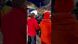 Franz Klammer verfolgt Manuel FellerFahrt beim RTLNightrace in Schladming 23012024 [upl. by Aihseuqram]