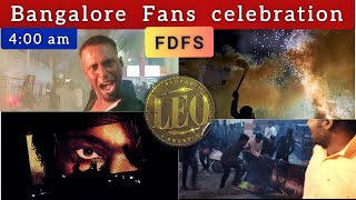 Leo movie fans celebration  Bangalore fans celebration and fight leo leomovie akspectacle [upl. by Ahtiekahs]