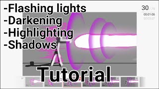 Flashing lights Dark Highlights and Shadow effect tutorial Flipaclip [upl. by Kreis]