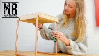 TRENDY Beistell Tisch aus KupferGerüstbohle selber bauen DIY [upl. by Hesky]