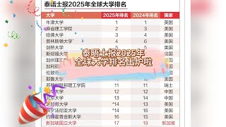 重磅消息2025 泰晤士高等教育世界大学排名发布 新加坡这两所高校跻身前 30 名 [upl. by Llenrac163]