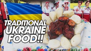 Traditional Ukrainian Food Challenge w Shashlik Vareniki and Borscht [upl. by Randolf]