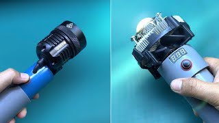 How To Make 2 Super Bright 12V 50W Flashlight From PVC Pipe [upl. by Nerine]