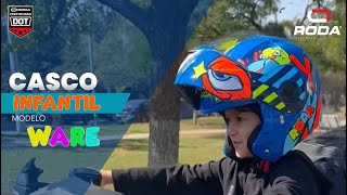 Casco para moto KIDS modelo WARE roda cascomoto cascos [upl. by Wainwright]