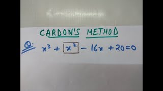 CARDAN METHODQ2MATHEMATICS2 [upl. by Hgielime]