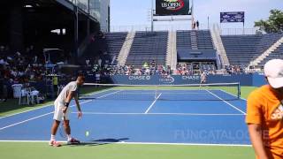 Stanislas Wawrinka Practicing US Open 2014 [upl. by Schalles897]