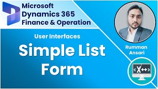 Simple List Form in D365 FampO Tutorial [upl. by Eeimaj]