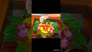 Diwali Pooja Thali Decoration shorts flowers Decorate ideas 💡 [upl. by Studley780]