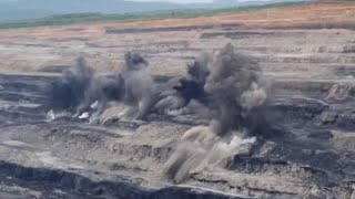 work and blasting at opencast coal mine sccl [upl. by Leinnad]