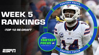 Week 5 Rankings  Redrafting the top 10 players  Fantasy Focus 🏈 [upl. by Paolina599]