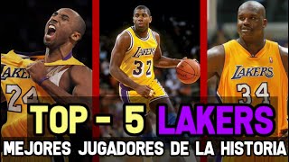 TOP 5 MEJORES JUGADORES DE ANGELES LAKERS  Reportaje 🏀🔝 [upl. by Grange]