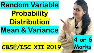 Random VariableProbability DistributionMean and Variance Class 12th  Probability CBSEISC 2021 [upl. by Nosna]